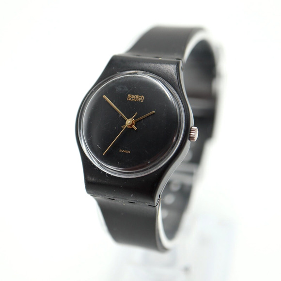 Vintage Swatch Womens Watch 25mm Black Magic LB119 Quartz w New Battery - Picture 1 of 16